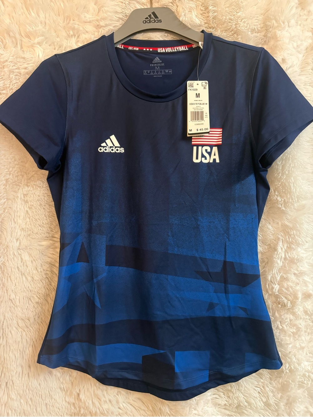 adidas Women USA Volleyball Primeblue Jersey Tee FK1029